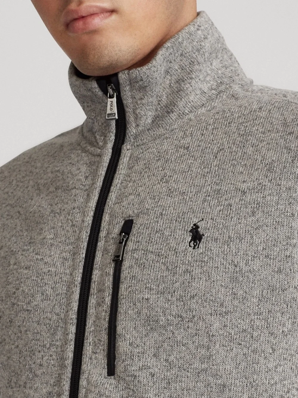POLO Ralph Lauren Knit Fleece Lined Full Zip Mockneck Jacket